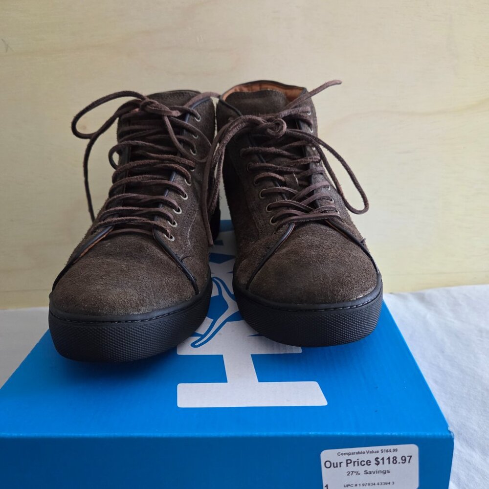 Frye Boots Mens Walker Midlace Hi-Top Rough Suede Leather Size 11.5 Olive Green